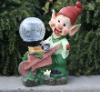 Garden Gnome With Crackled Glass Solar Light