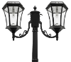 Victorian Bulb Solar Lamp Post Light - Double Lamp