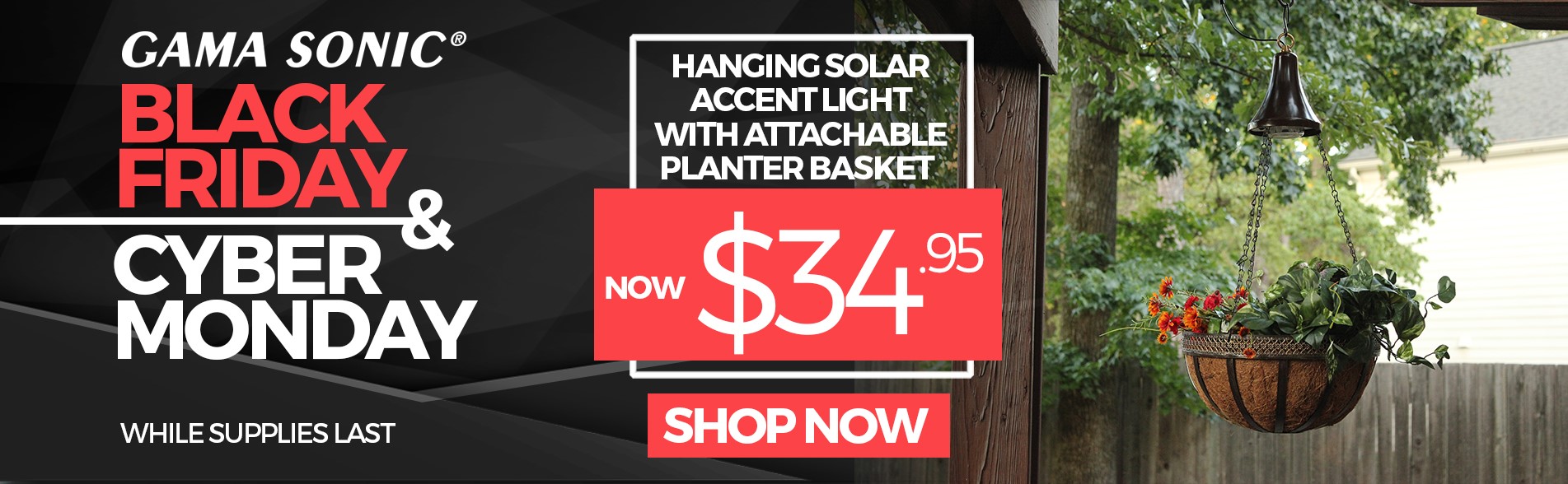 Two Solar Powered Light Kits for Hanging Baskets