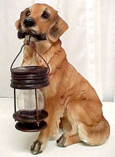 golden retriever solar light statue dog outdoor lantern powered garden decor figurine cute