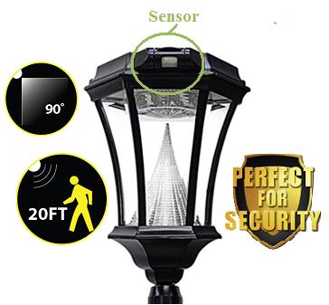 Solar Lamp Post Light with Motion Sensor